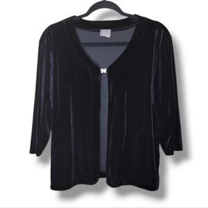 Y2K Velvet/Velour Shrug • Butterfly Hook • Cocktail Goth • Black • L